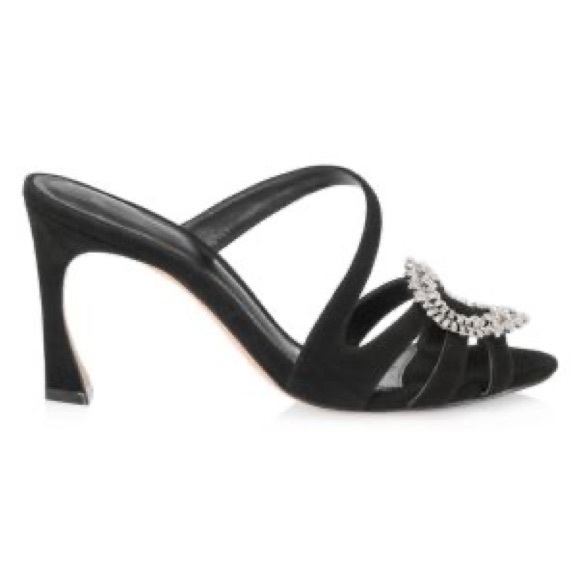 NEW‼️ exquisite ALEXANDRE BIRMAN Alicia Suede Embellished Mules - Picture 7 of 16